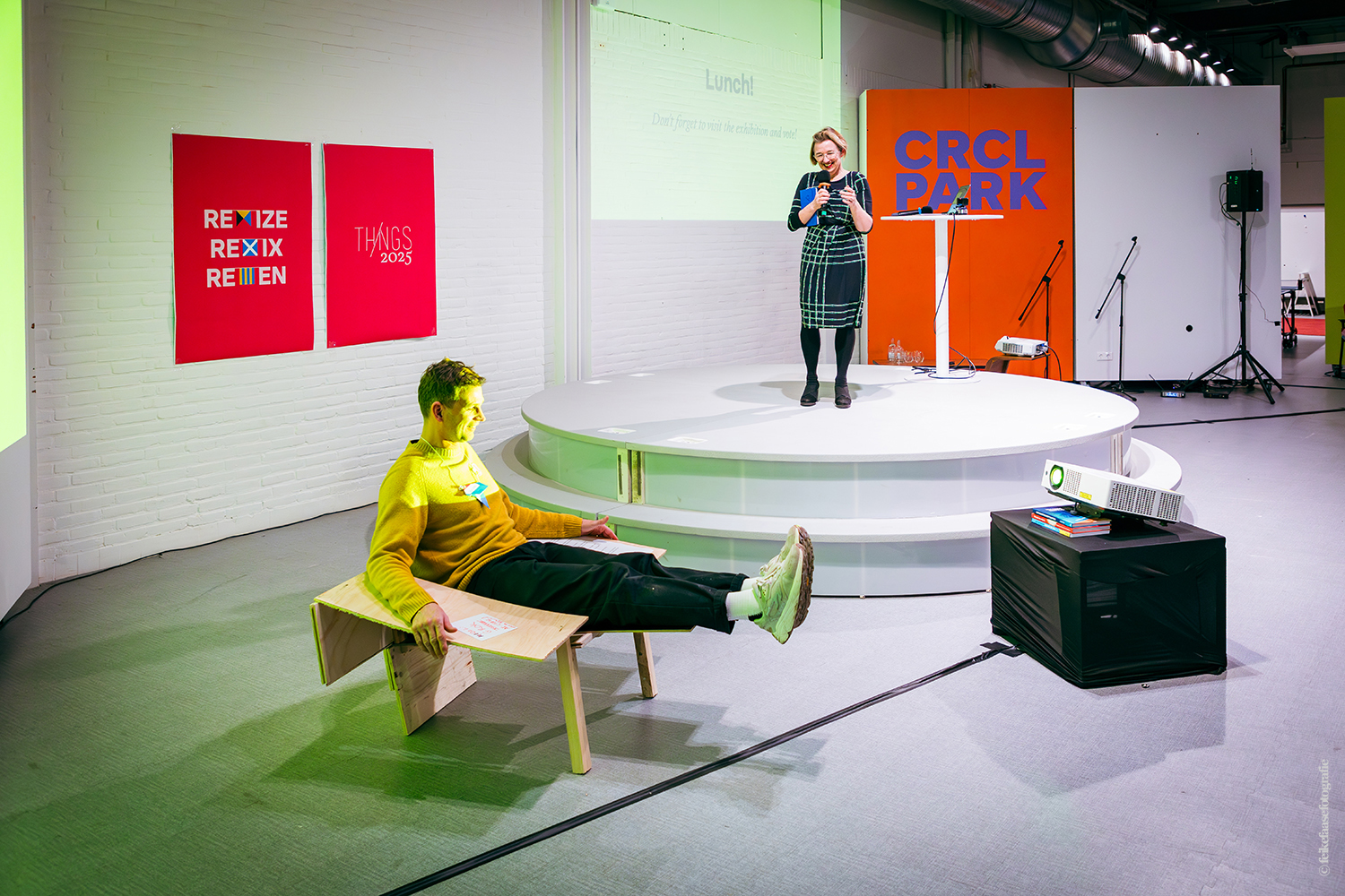 Monique van Dusseldorp on stage at a ThingsCon event, CRCL Park, 2025