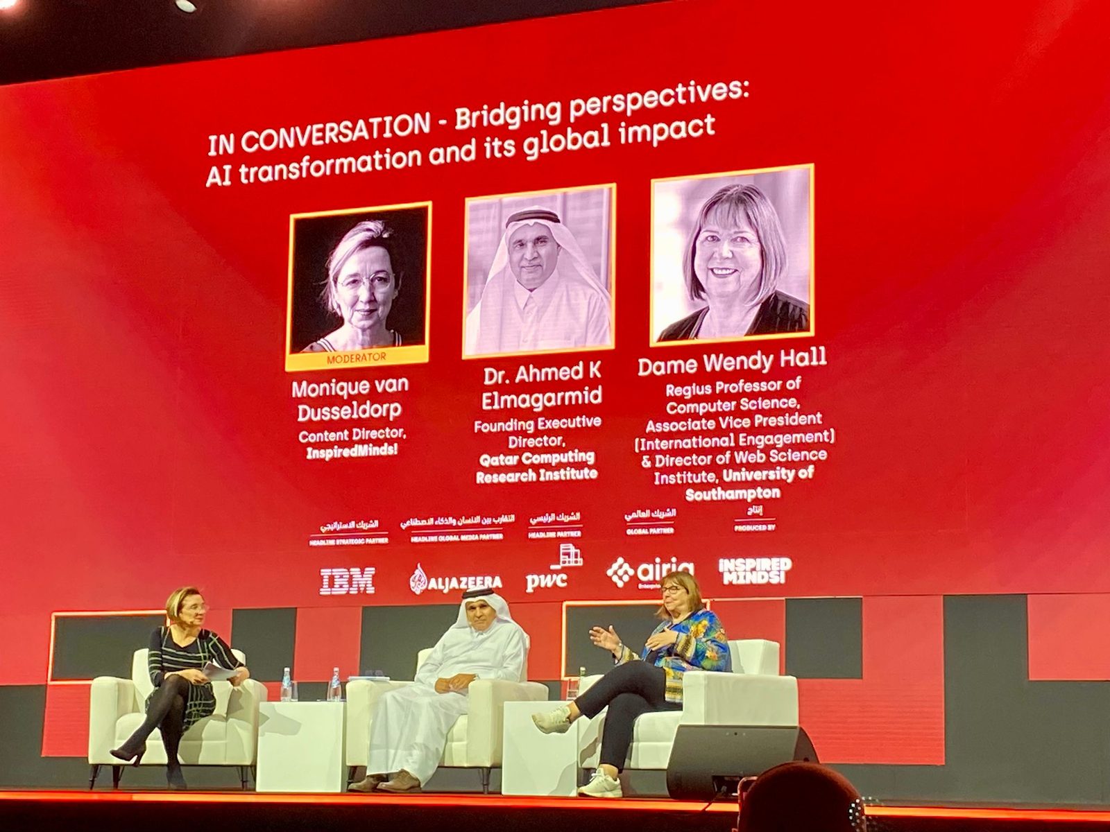 Monique van Dusseldorp moderating In Conversation at World Summit AI, Doha
